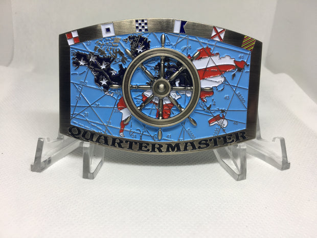 US Navy Quarter Master Belt Buckle - Miami Vets Memorabilia